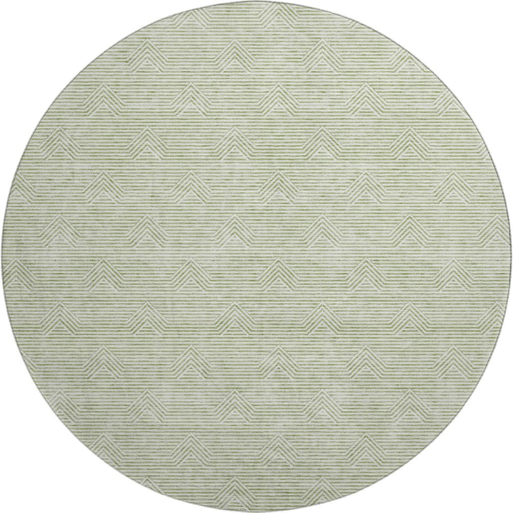 Premium Machine Washable Mayfield AMF910 Aloe 8' x 8' Round Rug. Picture 1