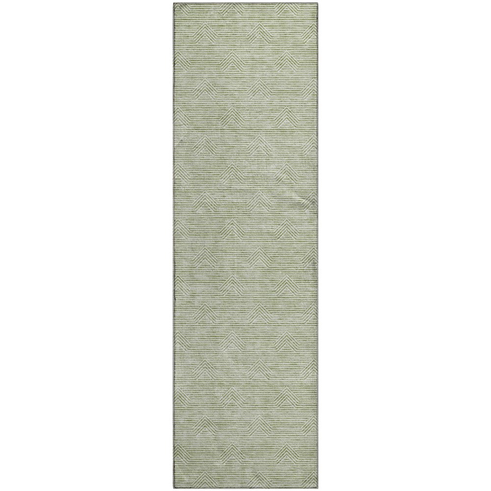 Premium Machine Washable Mayfield AMF910 Aloe 2'3" x 7'6" Runner Rug. Picture 1