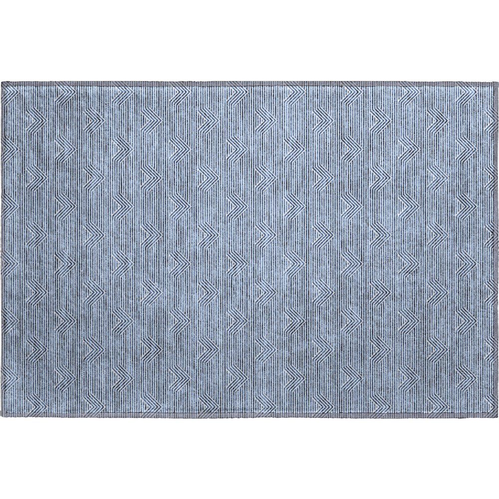 Premium Machine Washable Mayfield AMF910 Blue 1'8" x 2'6" Rug. Picture 1