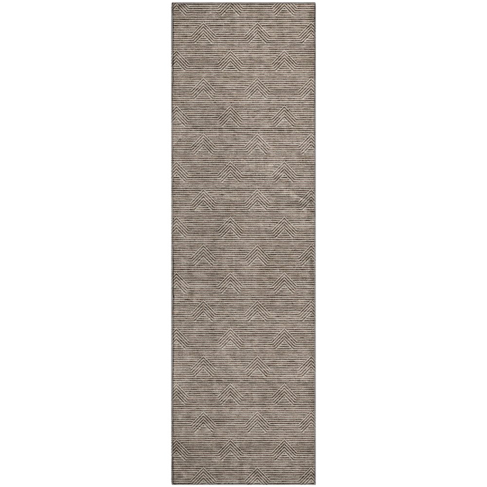 Premium Machine Washable Mayfield AMF910 Brown 2'3" x 7'6" Runner Rug. Picture 1
