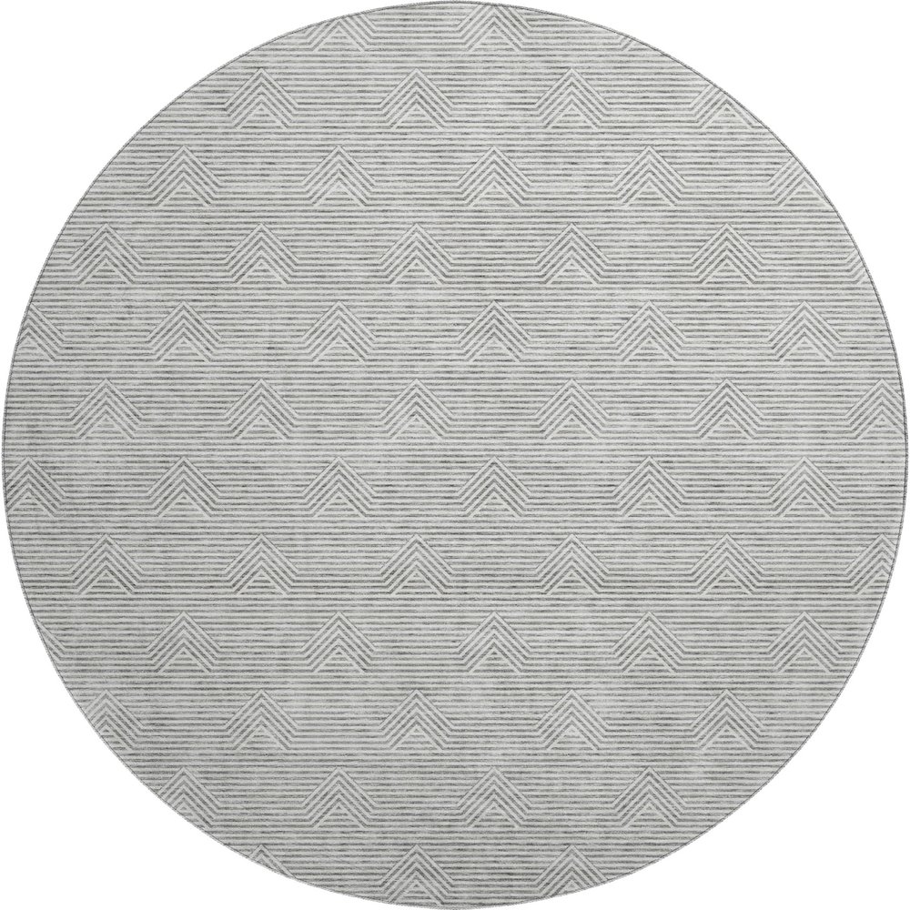 Premium Machine Washable Mayfield AMF910 Gray 8' x 8' Round Rug. Picture 1