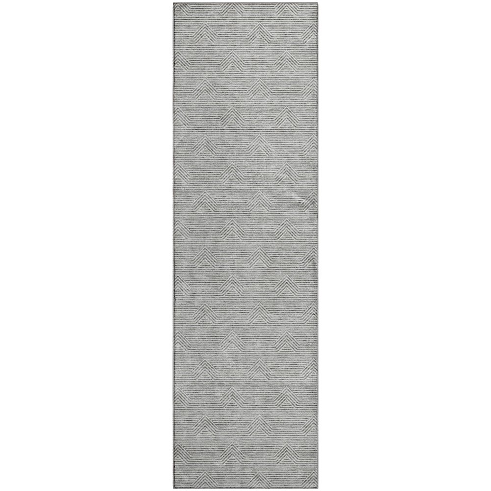 Premium Machine Washable Mayfield AMF910 Gray 2'3" x 7'6" Runner Rug. Picture 1