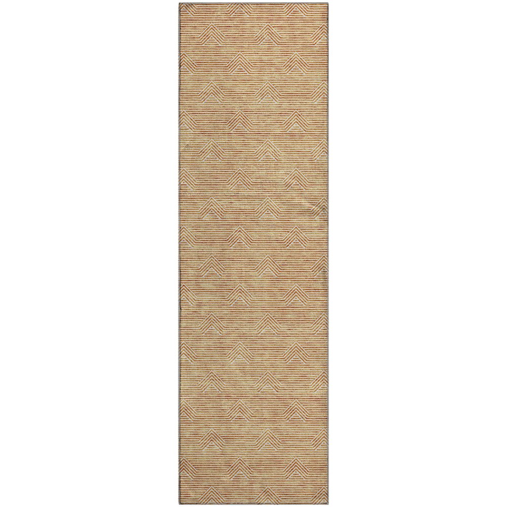 Premium Machine Washable Mayfield AMF910 Orange 2'3" x 7'6" Runner Rug. Picture 1