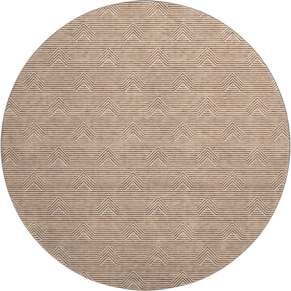 Premium Machine Washable Mayfield AMF910 Paprika 8' x 8' Round Rug. Picture 1