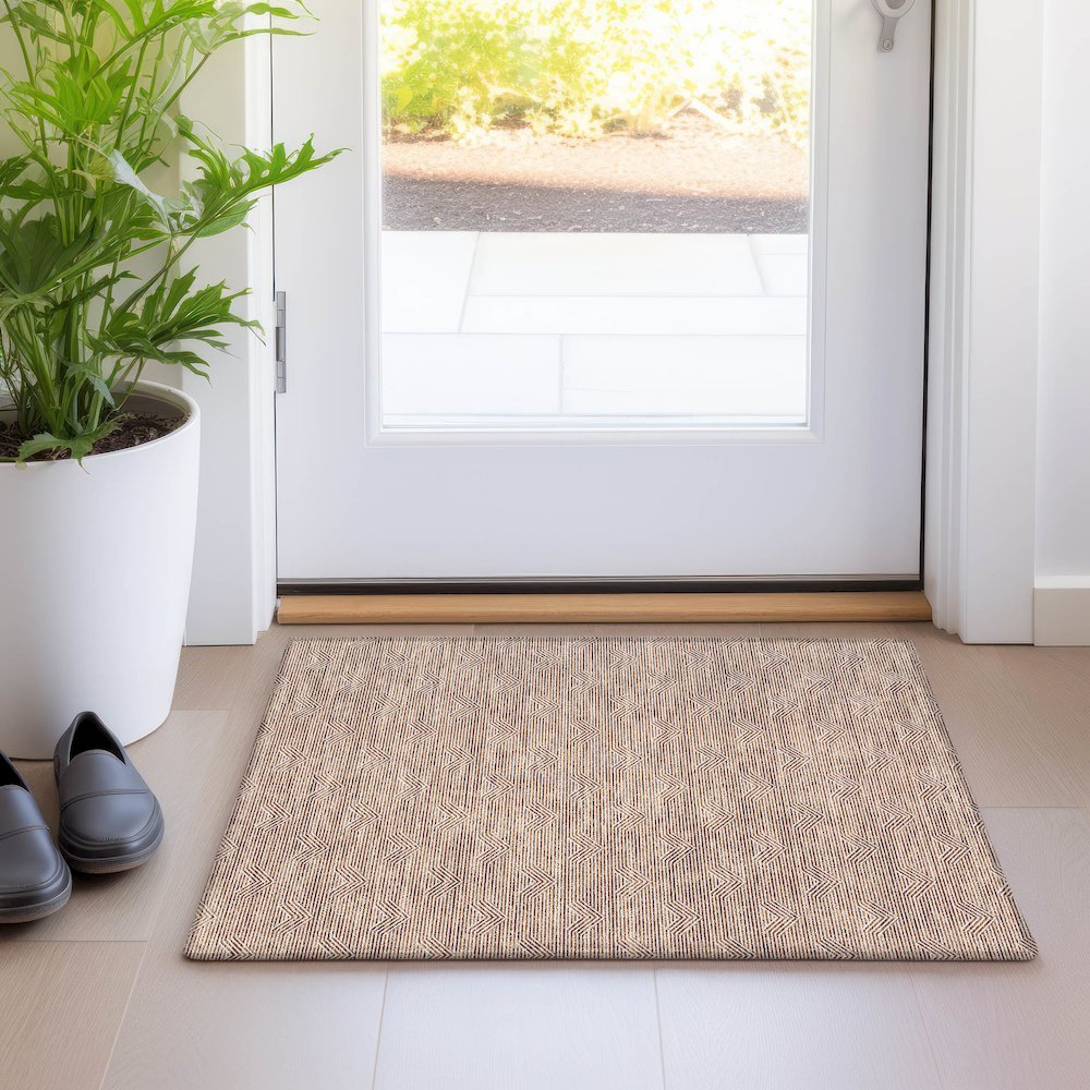 Premium Machine Washable Mayfield AMF910 Paprika 1'8" x 2'6" Rug. Picture 5