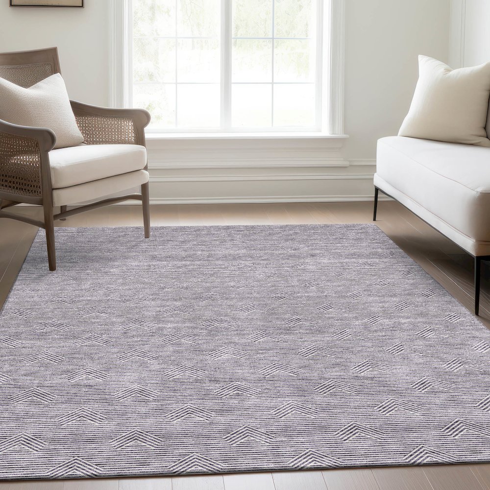 Premium Machine Washable Mayfield AMF910 Purple 2'6" x 3'10" Rug. Picture 6