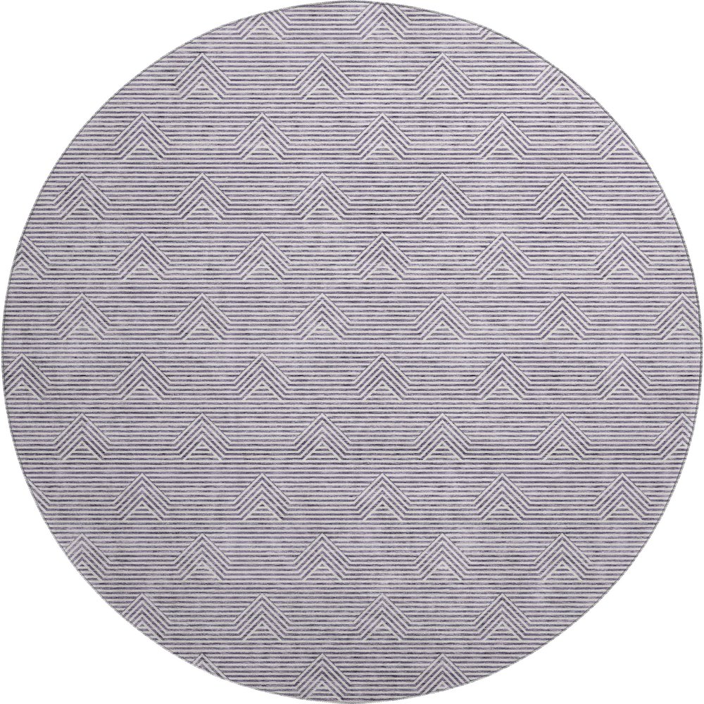 Premium Machine Washable Mayfield AMF910 Purple 8' x 8' Round Rug. Picture 1