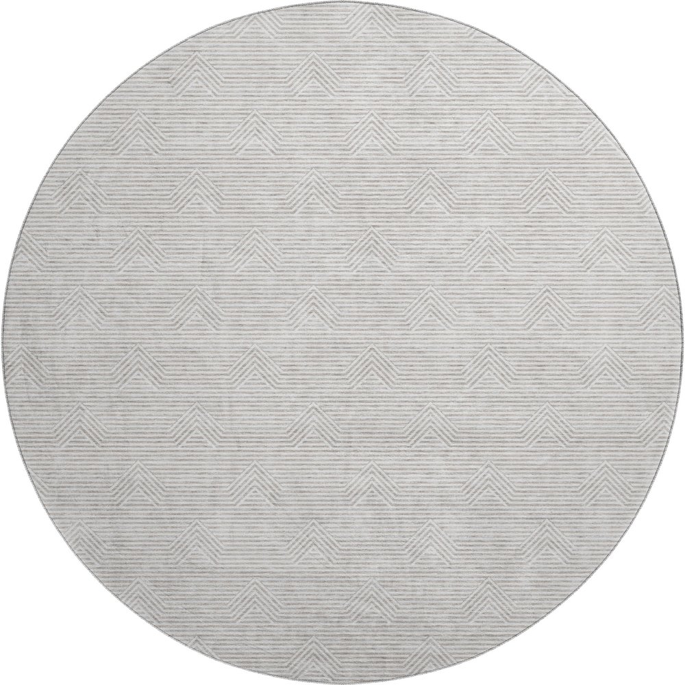 Premium Machine Washable Mayfield AMF910 Taupe 8' x 8' Round Rug. Picture 1