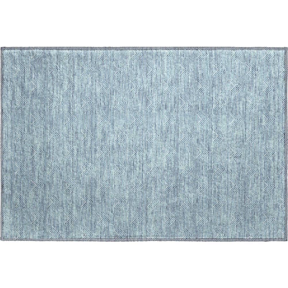 Premium Machine Washable Mayfield AMF910 Teal 1'8" x 2'6" Rug. Picture 1