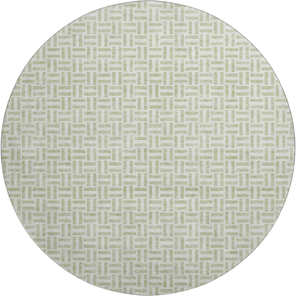 Premium Machine Washable Mayfield AMF911 Aloe 8' x 8' Round Rug. Picture 1