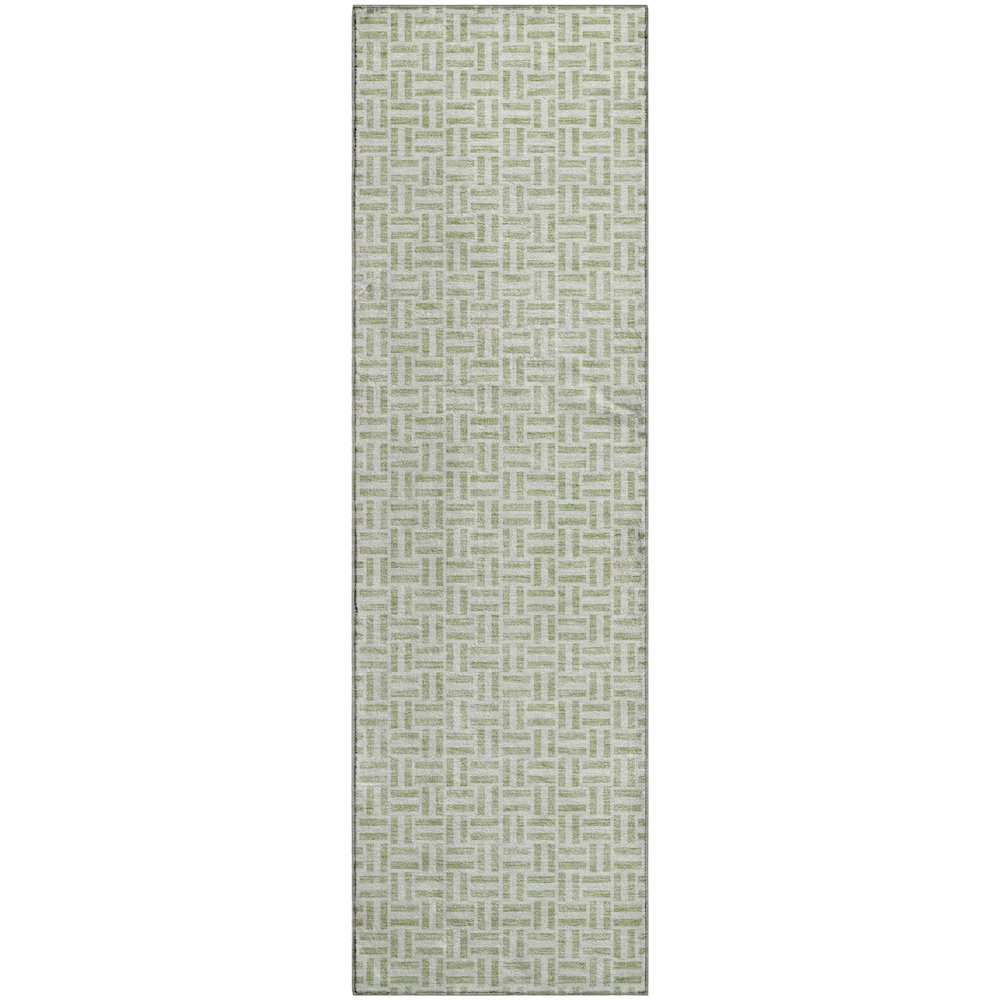 Premium Machine Washable Mayfield AMF911 Aloe 2'3" x 7'6" Runner Rug. Picture 1