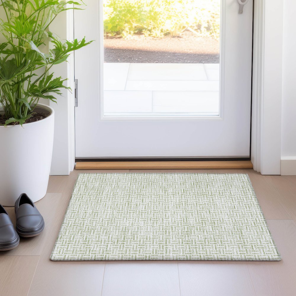 Premium Machine Washable Mayfield AMF911 Aloe 1'8" x 2'6" Rug. Picture 5