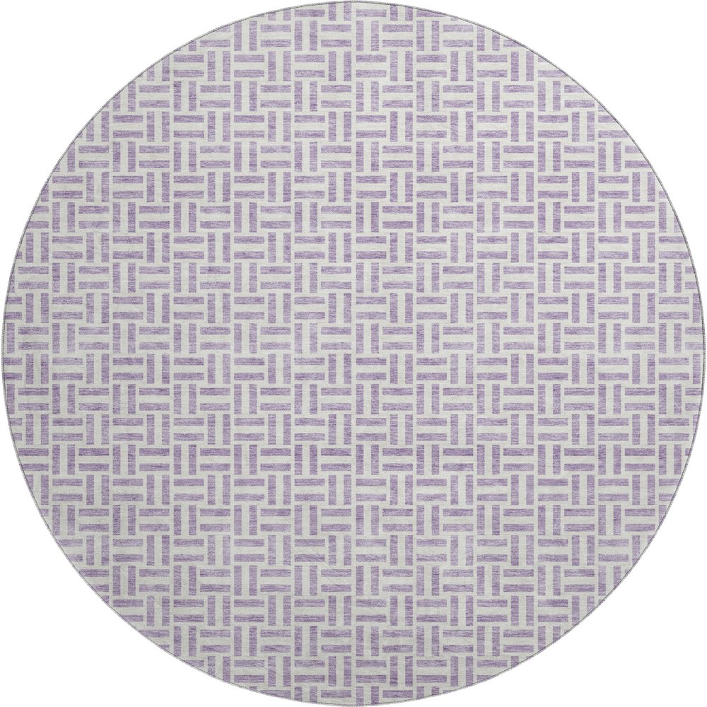Premium Machine Washable Mayfield AMF911 Lavender 8' x 8' Round Rug. Picture 1