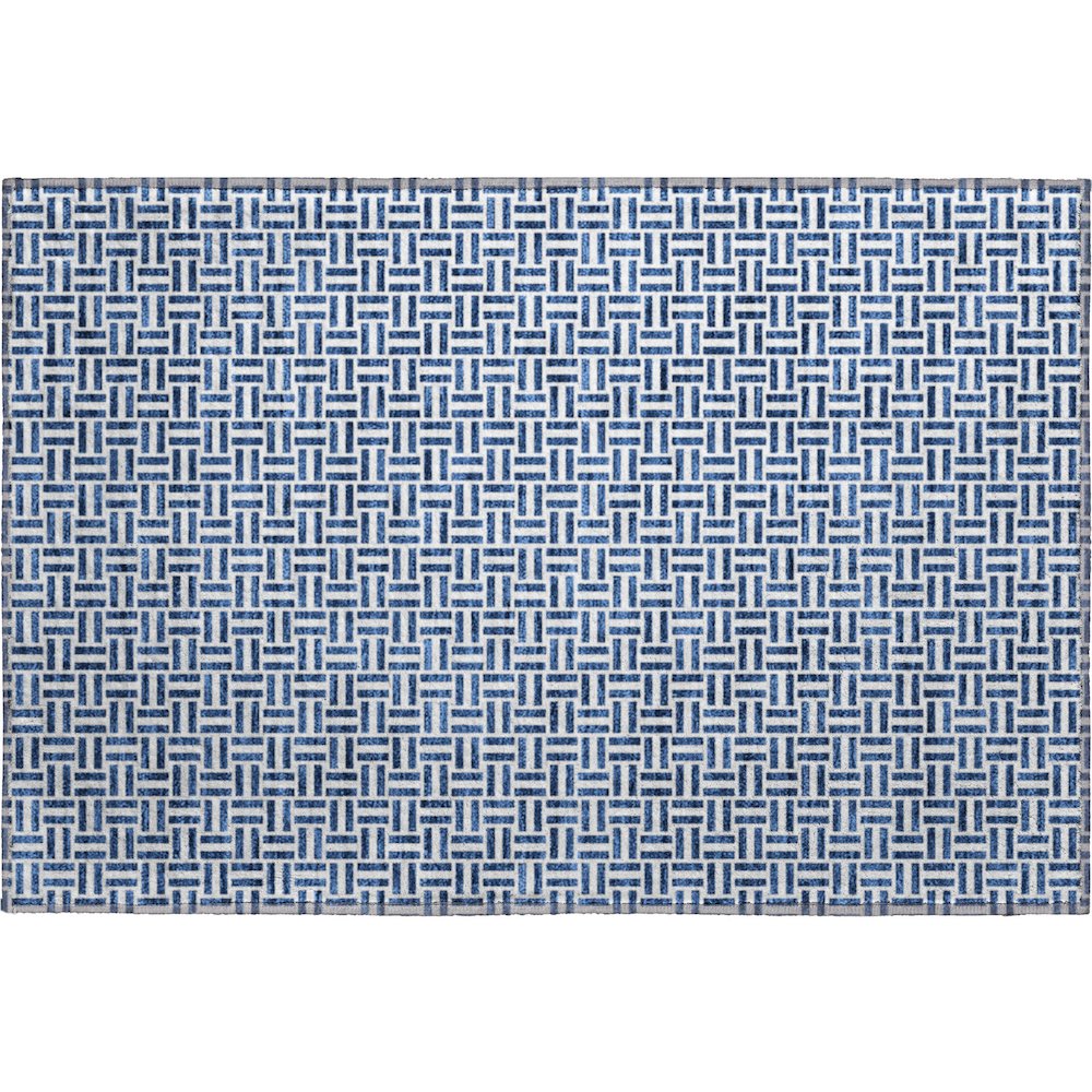 Premium Machine Washable Mayfield AMF911 Navy 1'8" x 2'6" Rug. Picture 1