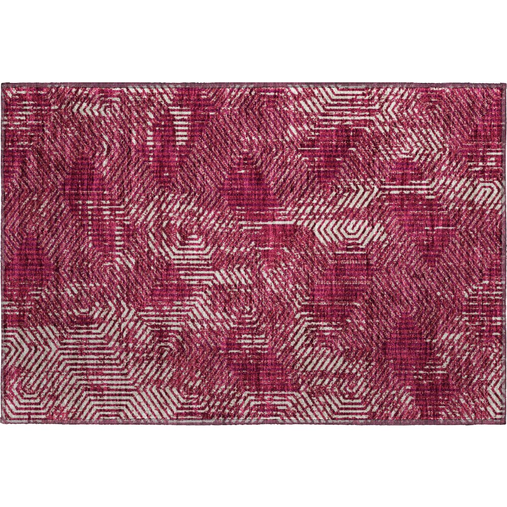 Premium Machine Washable Mayfield AMF912 Burgundy 1'8" x 2'6" Rug. Picture 1