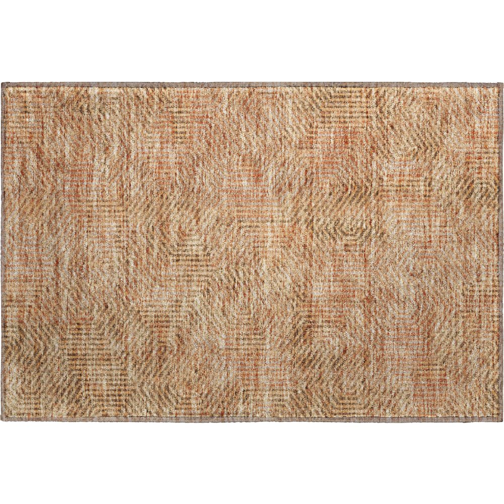 Premium Machine Washable Mayfield AMF912 Copper 1'8" x 2'6" Rug. Picture 1