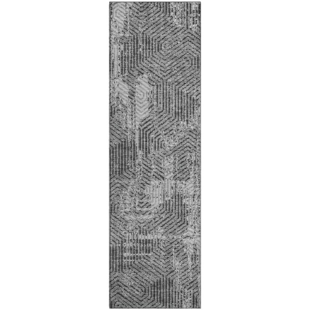 Premium Machine Washable Mayfield AMF912 Gray 2'3" x 7'6" Runner Rug. Picture 1