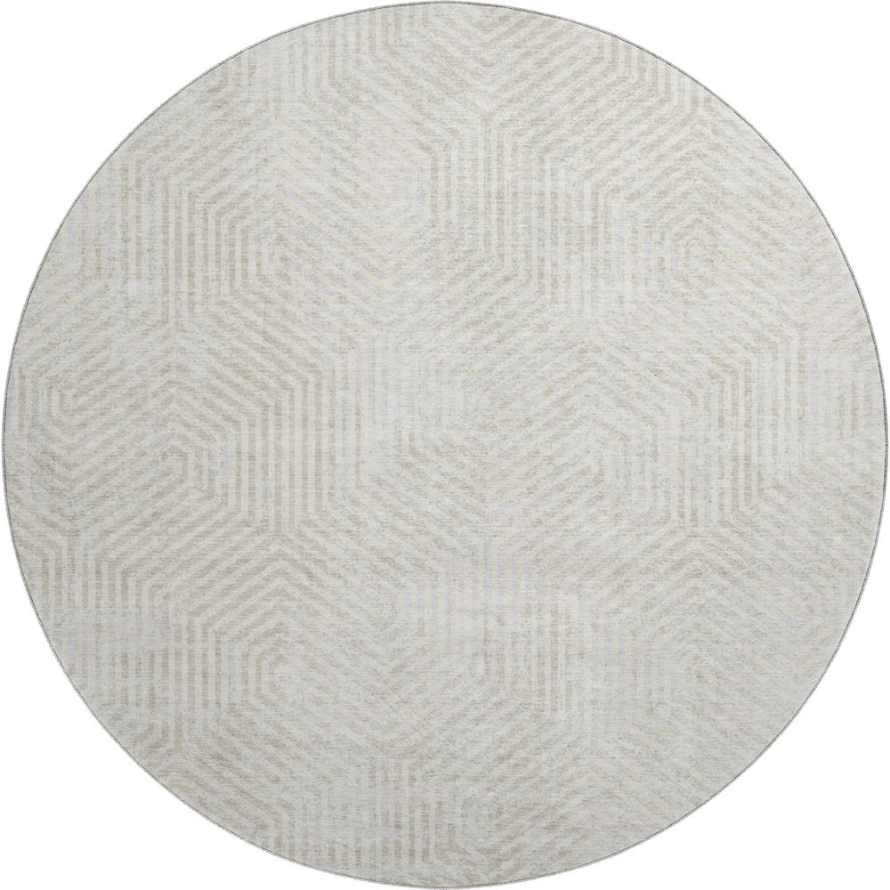 Premium Machine Washable Mayfield AMF912 Ivory 8' x 8' Round Rug. Picture 1