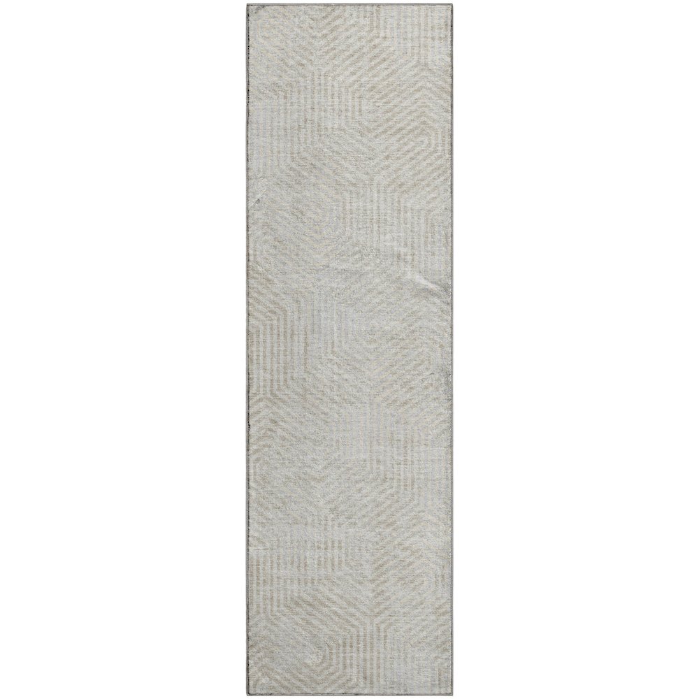 Premium Machine Washable Mayfield AMF912 Ivory 2'3" x 7'6" Runner Rug. Picture 1