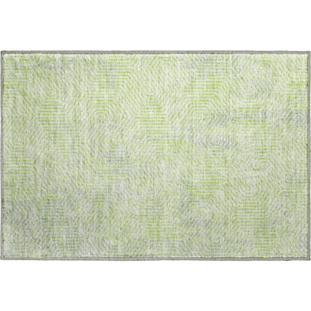 Premium Machine Washable Mayfield AMF912 Lime 1'8" x 2'6" Rug. Picture 1