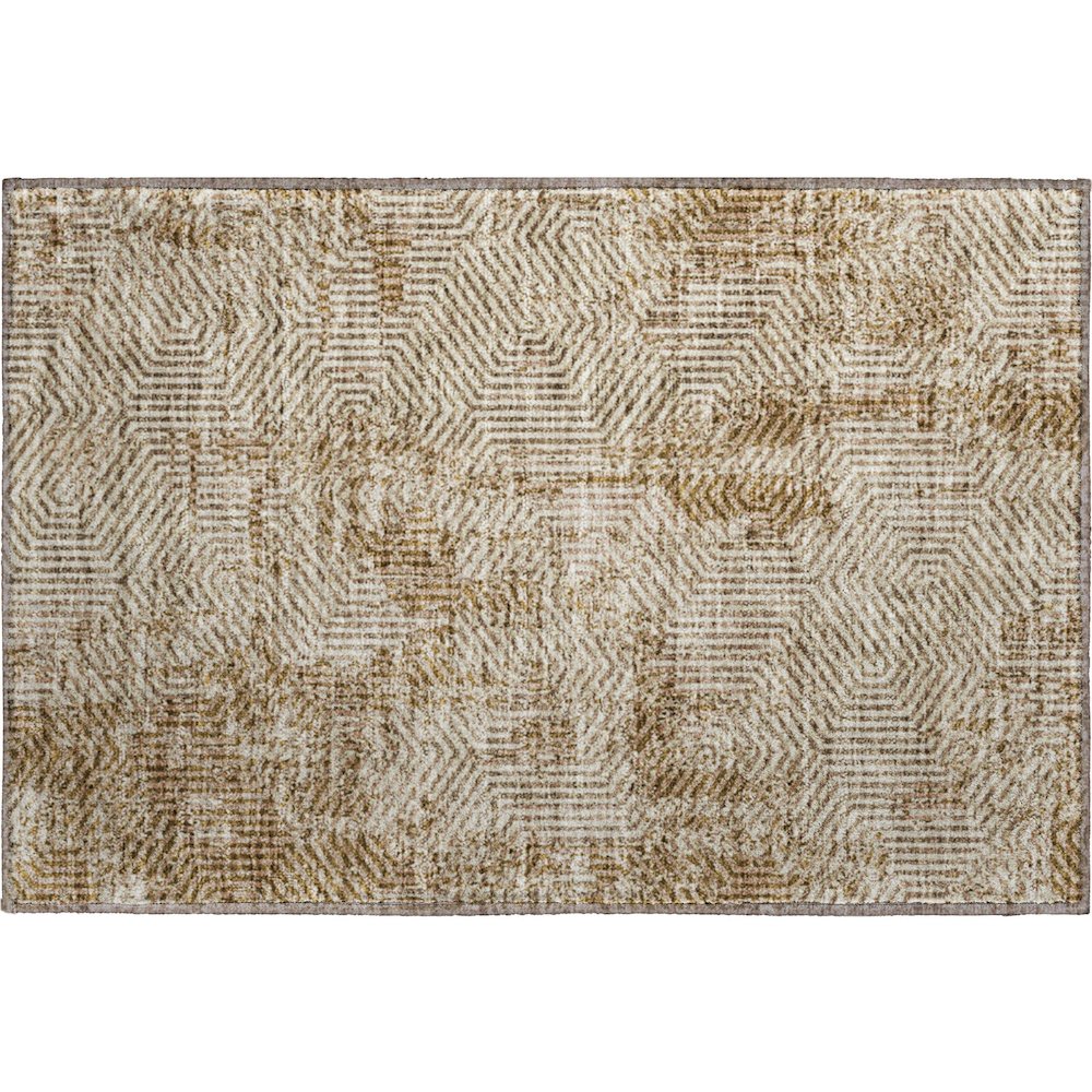 Premium Machine Washable Mayfield AMF912 Mocha 1'8" x 2'6" Rug. Picture 1
