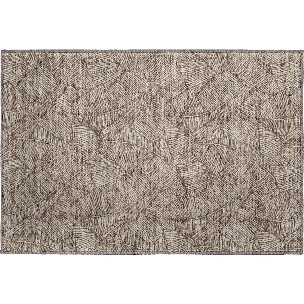 Premium Machine Washable Mayfield AMF913 Brown 1'8" x 2'6" Rug. Picture 1