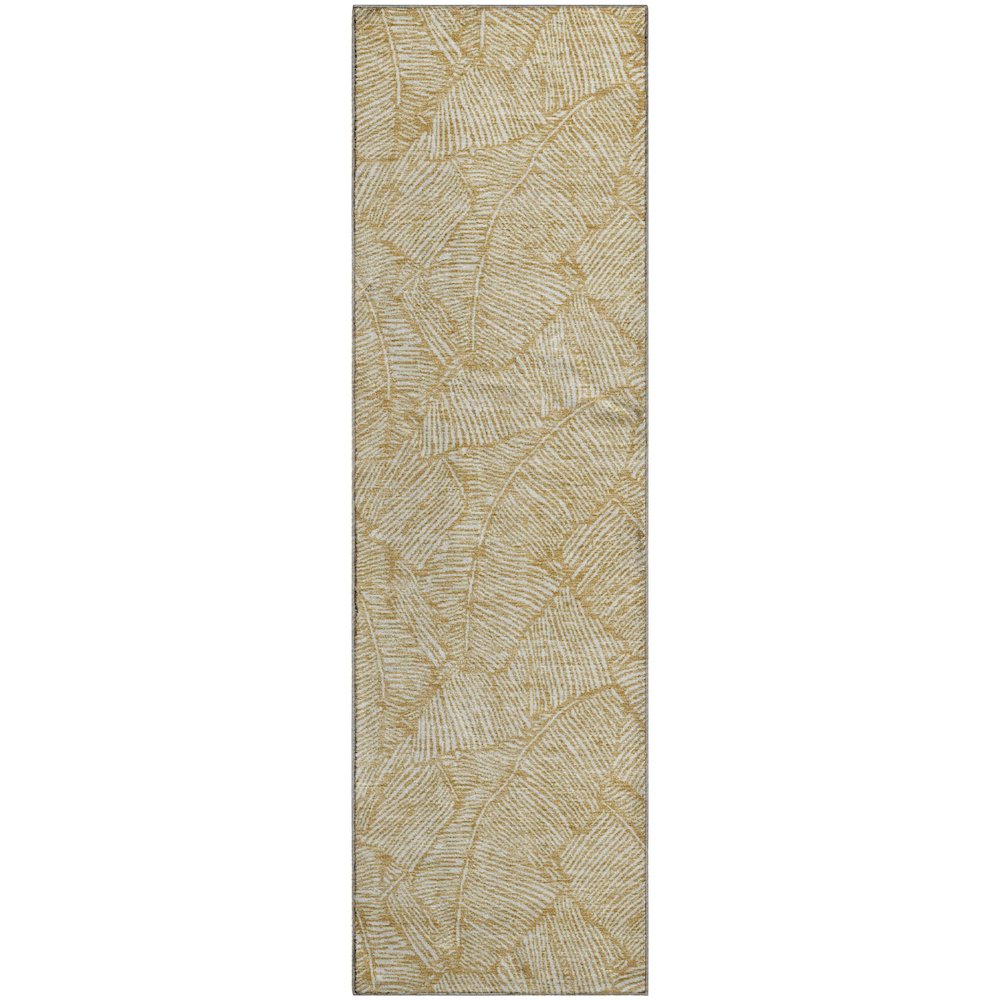 Premium Machine Washable Mayfield AMF913 Gold 2'3" x 7'6" Runner Rug. Picture 1