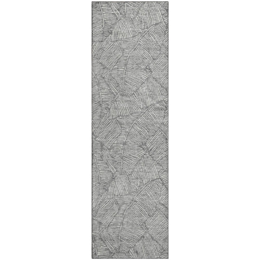 Premium Machine Washable Mayfield AMF913 Gray 2'3" x 7'6" Runner Rug. Picture 1