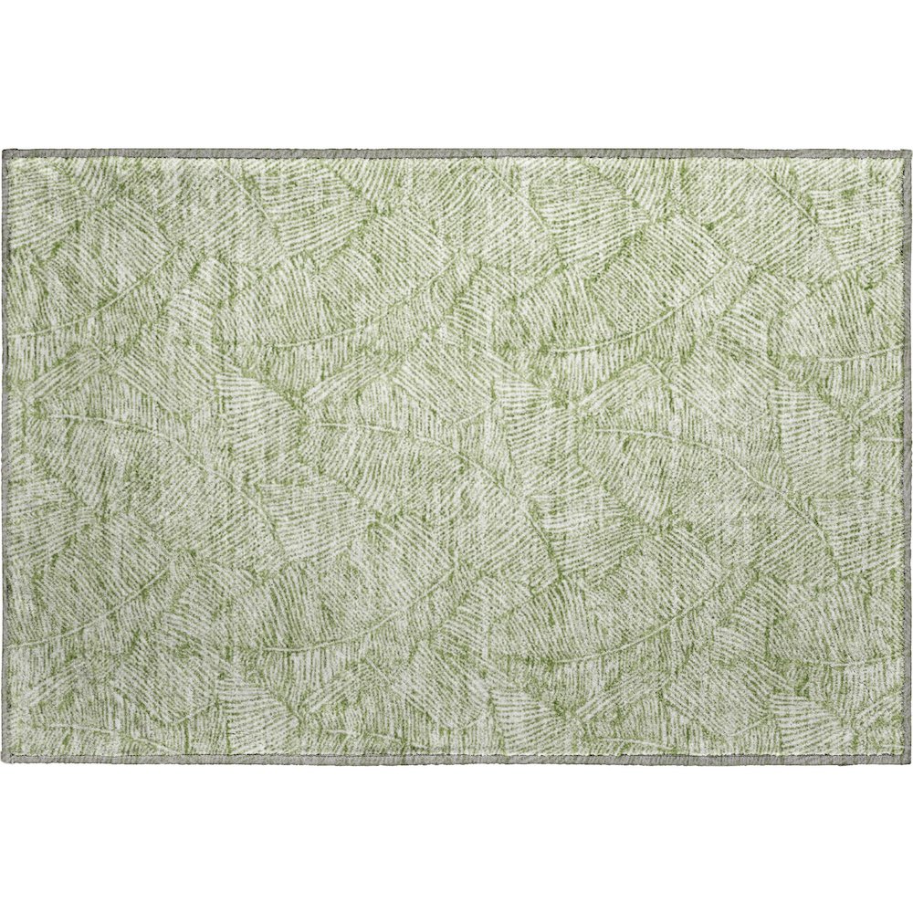 Premium Machine Washable Mayfield AMF913 Green 1'8" x 2'6" Rug. Picture 1