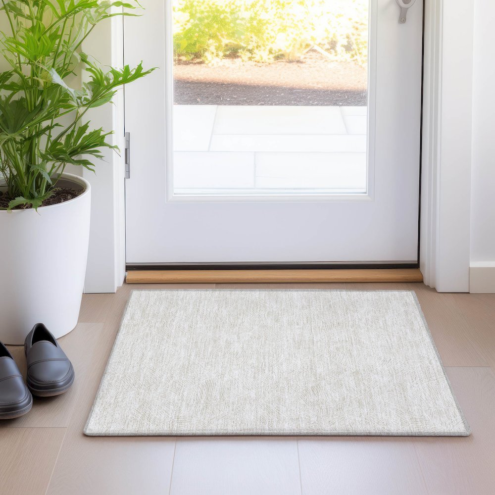 Premium Machine Washable Mayfield AMF913 Ivory 1'8" x 2'6" Rug. Picture 5