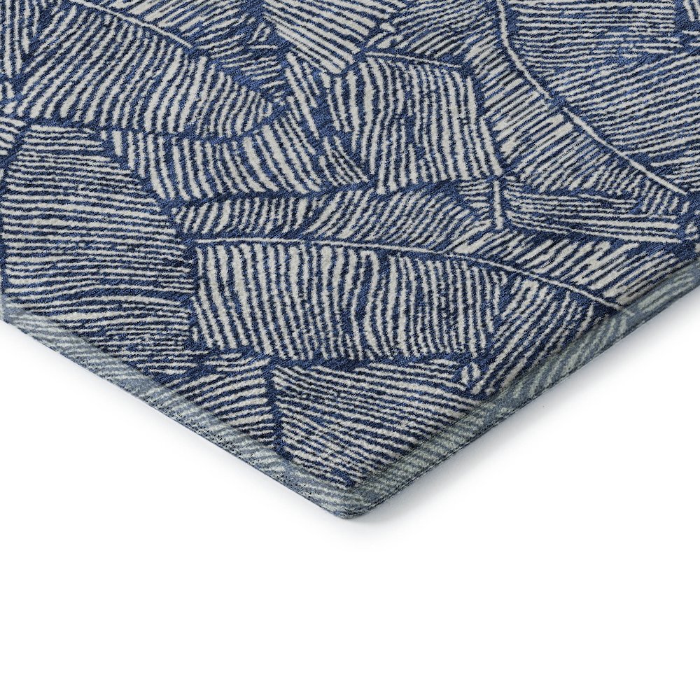 Premium Machine Washable Mayfield AMF913 Navy 1'8" x 2'6" Rug. Picture 3