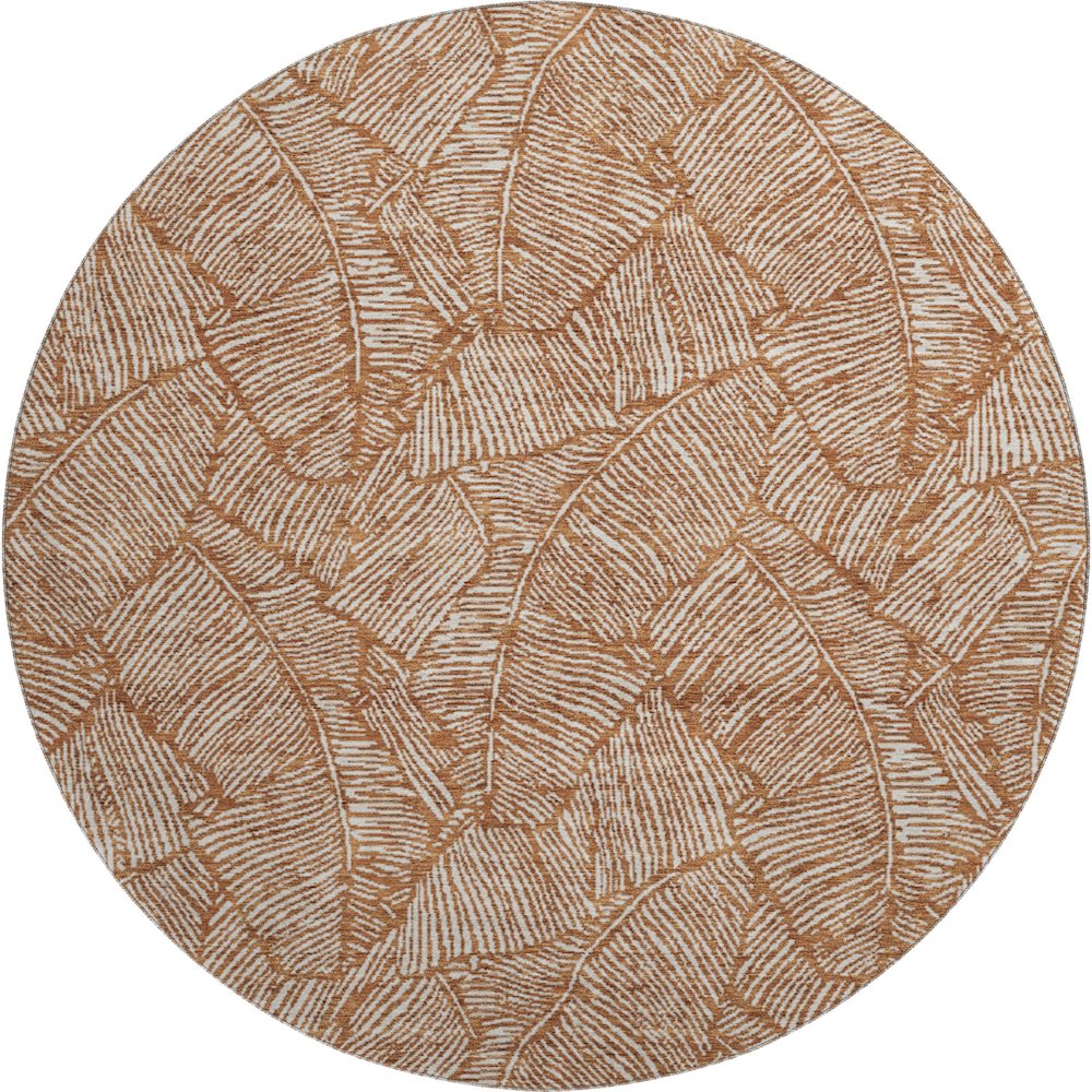 Premium Machine Washable Mayfield AMF913 Paprika 8' x 8' Round Rug. Picture 1