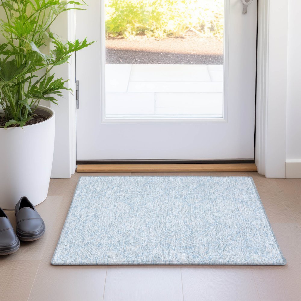 Premium Machine Washable Mayfield AMF913 Sky 1'8" x 2'6" Rug. Picture 5