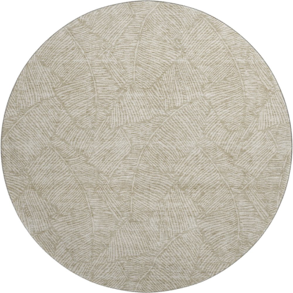 Premium Machine Washable Mayfield AMF913 Taupe 8' x 8' Round Rug. Picture 1