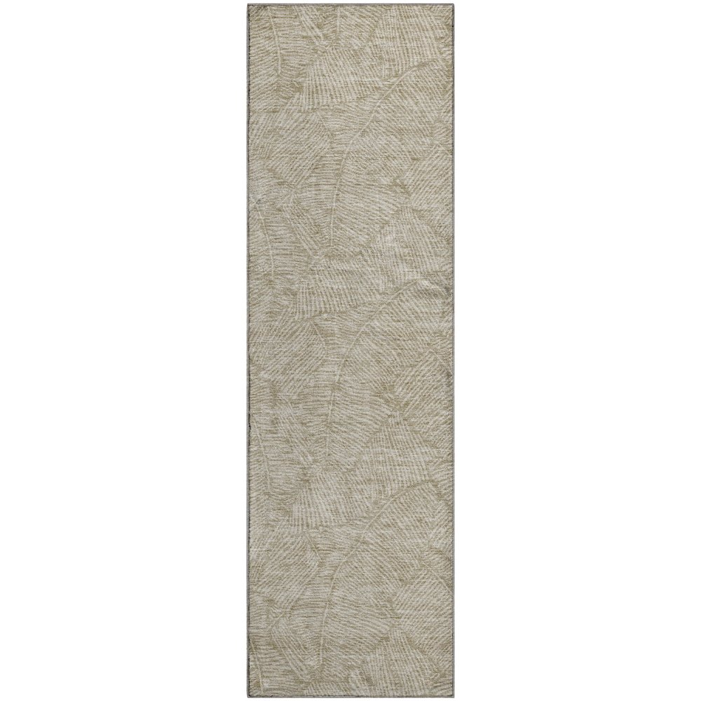 Premium Machine Washable Mayfield AMF913 Taupe 2'3" x 7'6" Runner Rug. Picture 1