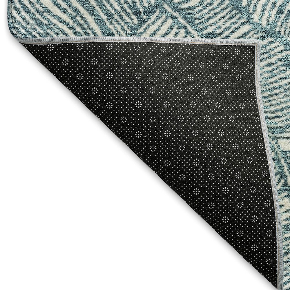 Premium Machine Washable Mayfield AMF913 Teal 1'8" x 2'6" Rug. Picture 2