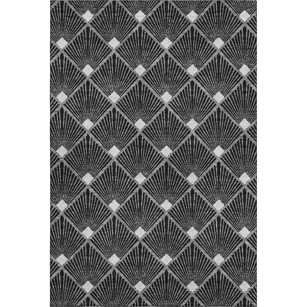 Premium Machine Washable Mayfield AMF914 Black 2'6" x 3'10" Rug. Picture 1