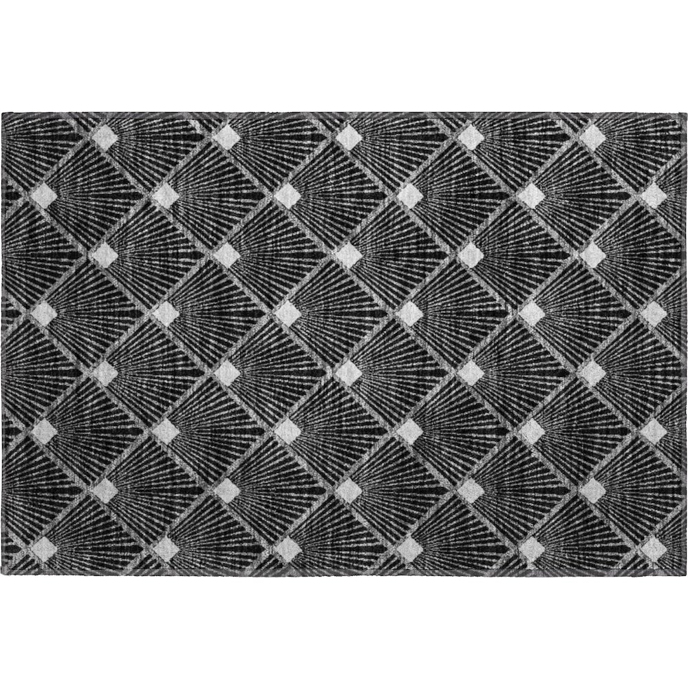 Premium Machine Washable Mayfield AMF914 Black 1'8" x 2'6" Rug. Picture 1