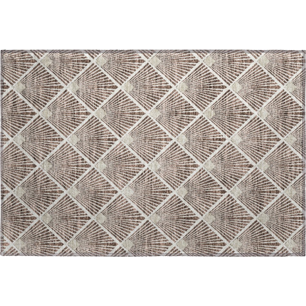 Premium Machine Washable Mayfield AMF914 Brown 1'8" x 2'6" Rug. Picture 1