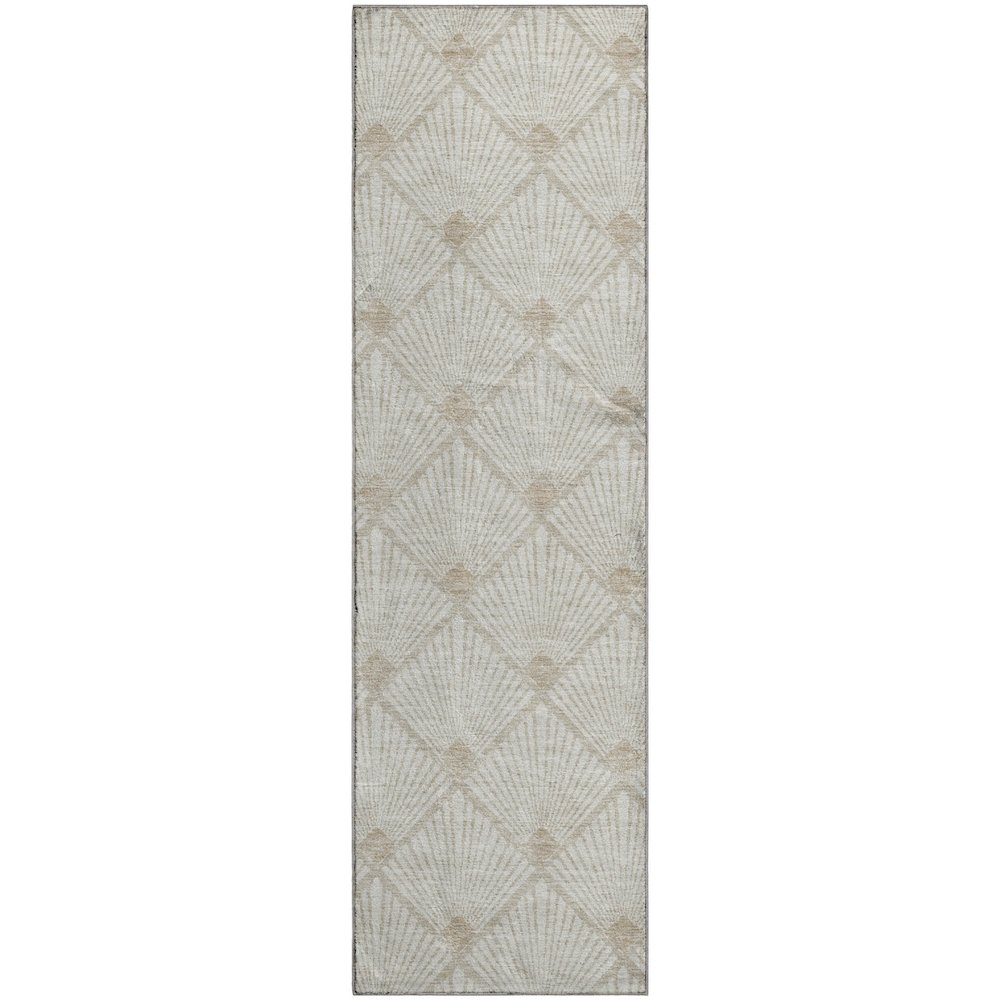 Premium Machine Washable Mayfield AMF914 Ivory 2'3" x 7'6" Runner Rug. Picture 1