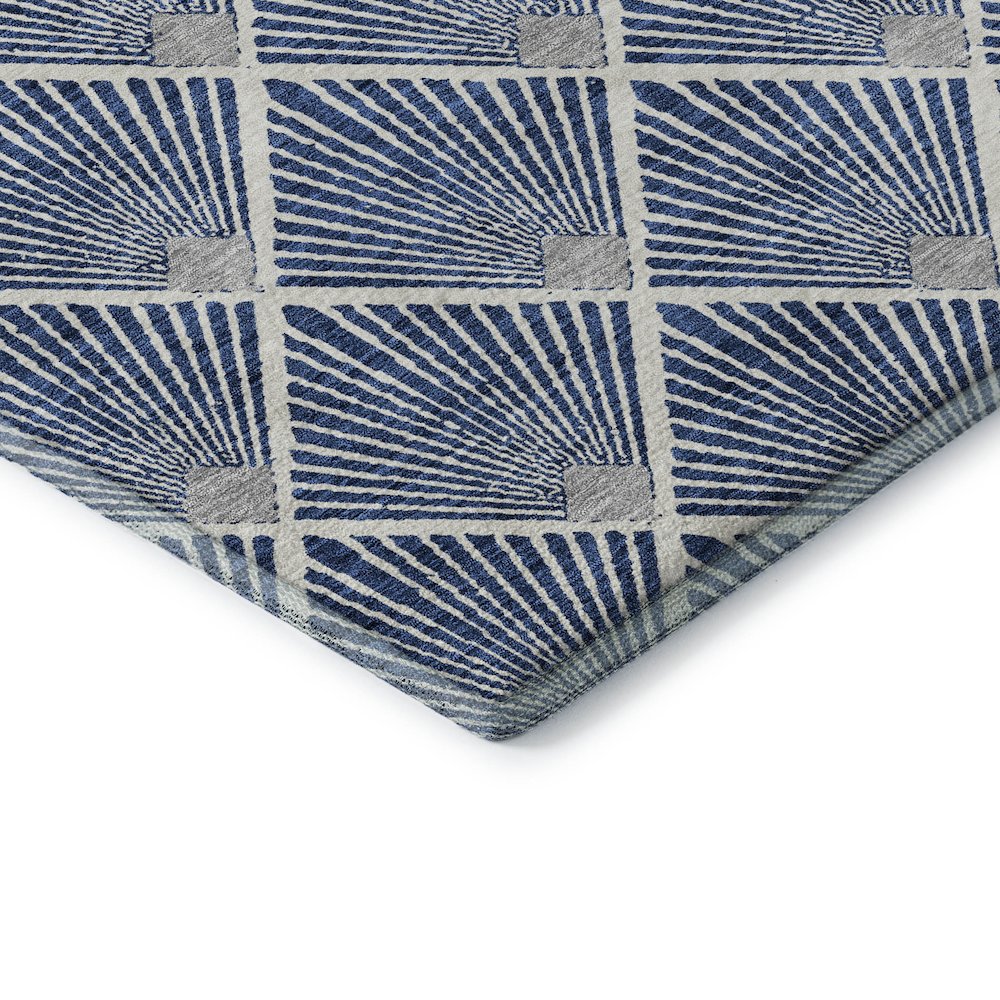 Premium Machine Washable Mayfield AMF914 Navy 1'8" x 2'6" Rug. Picture 3