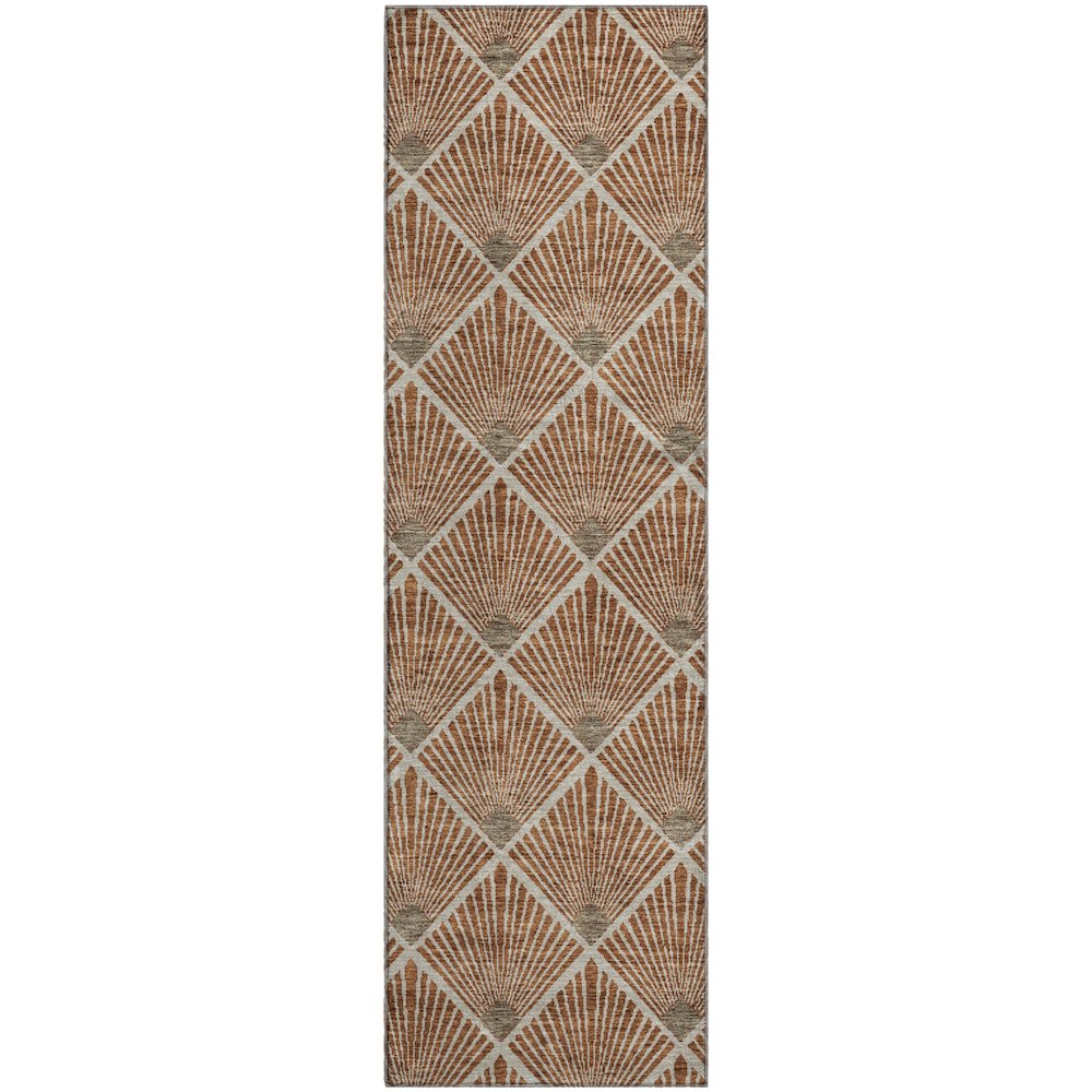 Premium Machine Washable Mayfield AMF914 Paprika 2'3" x 7'6" Runner Rug. Picture 1
