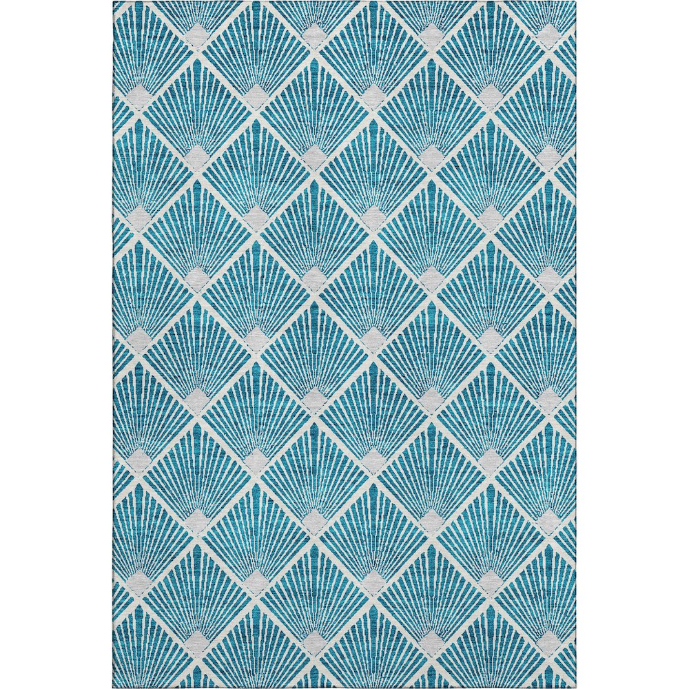 Premium Machine Washable Mayfield AMF914 Teal 2'6" x 3'10" Rug. Picture 1