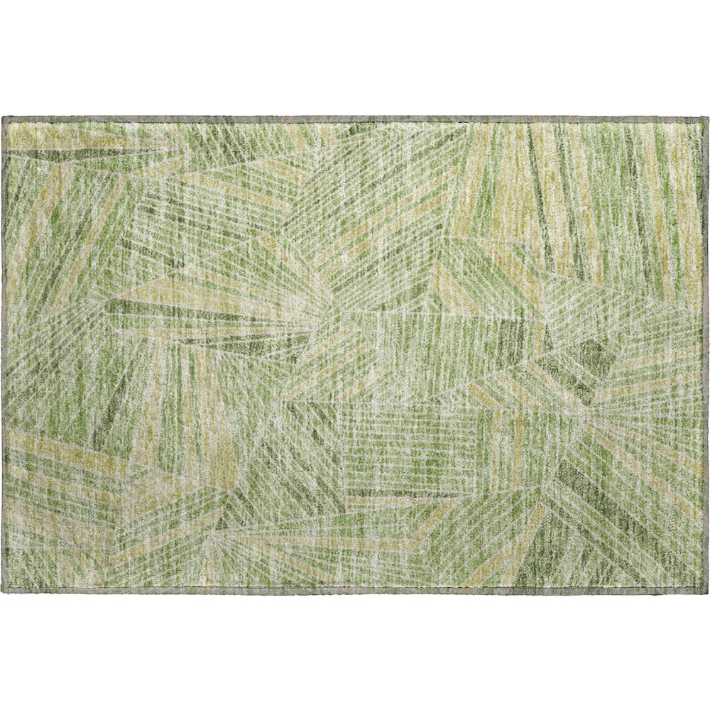 Premium Machine Washable Mayfield AMF915 Green 1'8" x 2'6" Rug. Picture 1