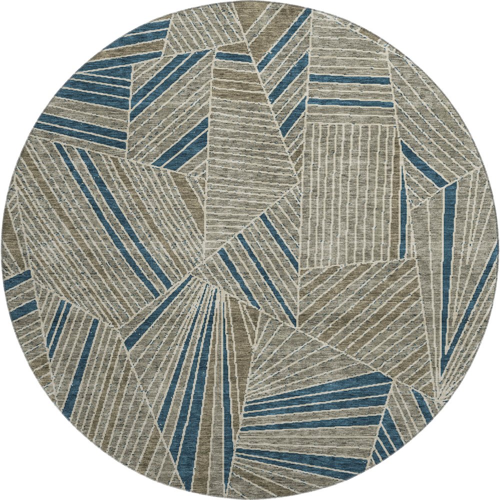 Premium Machine Washable Mayfield AMF915 Taupe 8' x 8' Round Rug. Picture 1