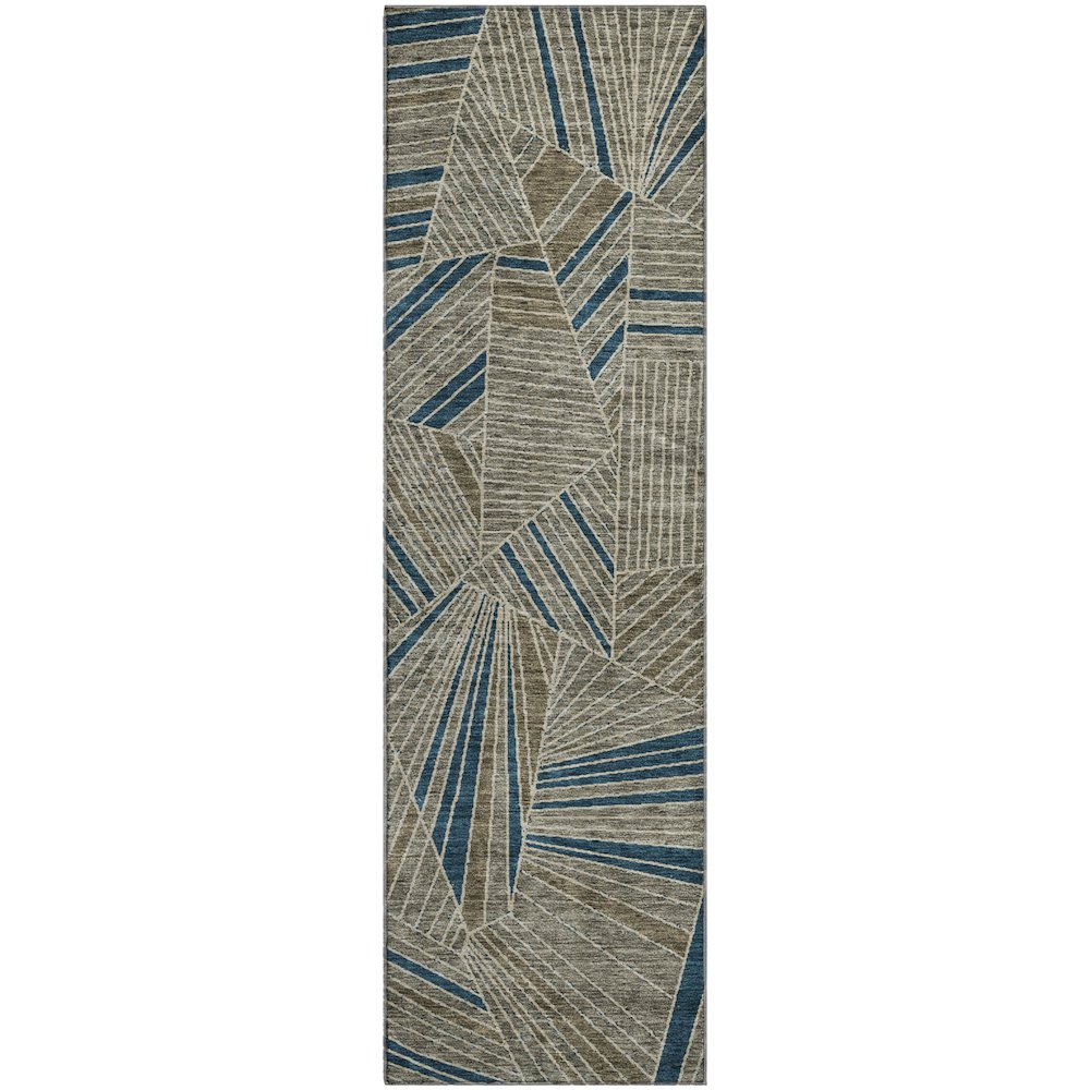 Premium Machine Washable Mayfield AMF915 Taupe 2'3" x 7'6" Runner Rug. Picture 1