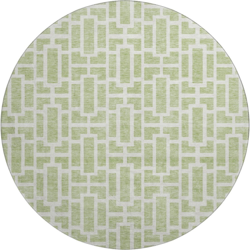 Premium Machine Washable Mayfield AMF916 Aloe 8' x 8' Round Rug. Picture 1