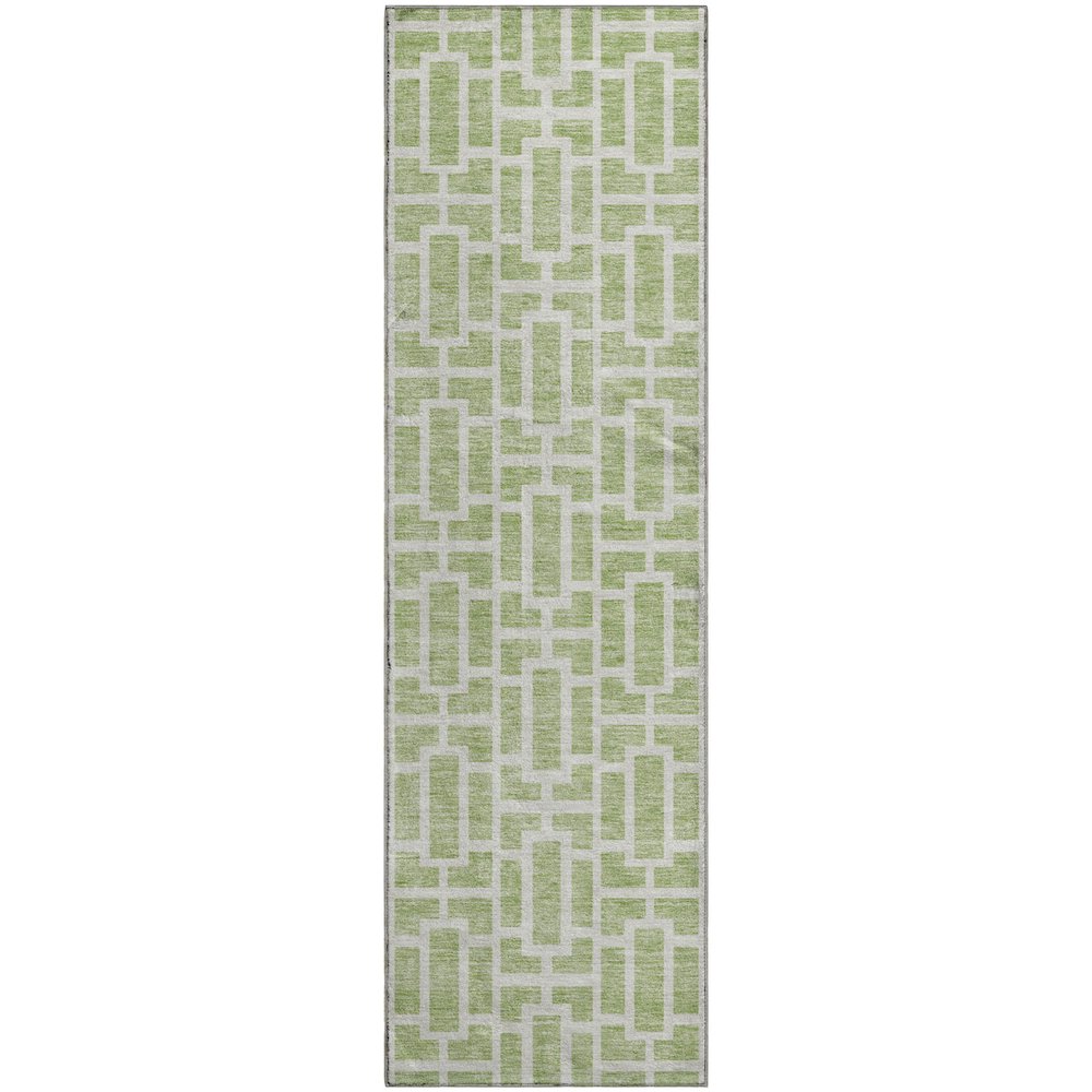 Premium Machine Washable Mayfield AMF916 Aloe 2'3" x 7'6" Runner Rug. Picture 1