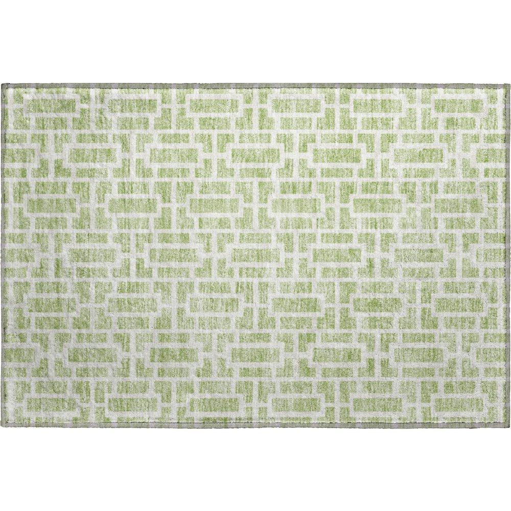 Premium Machine Washable Mayfield AMF916 Aloe 1'8" x 2'6" Rug. Picture 1