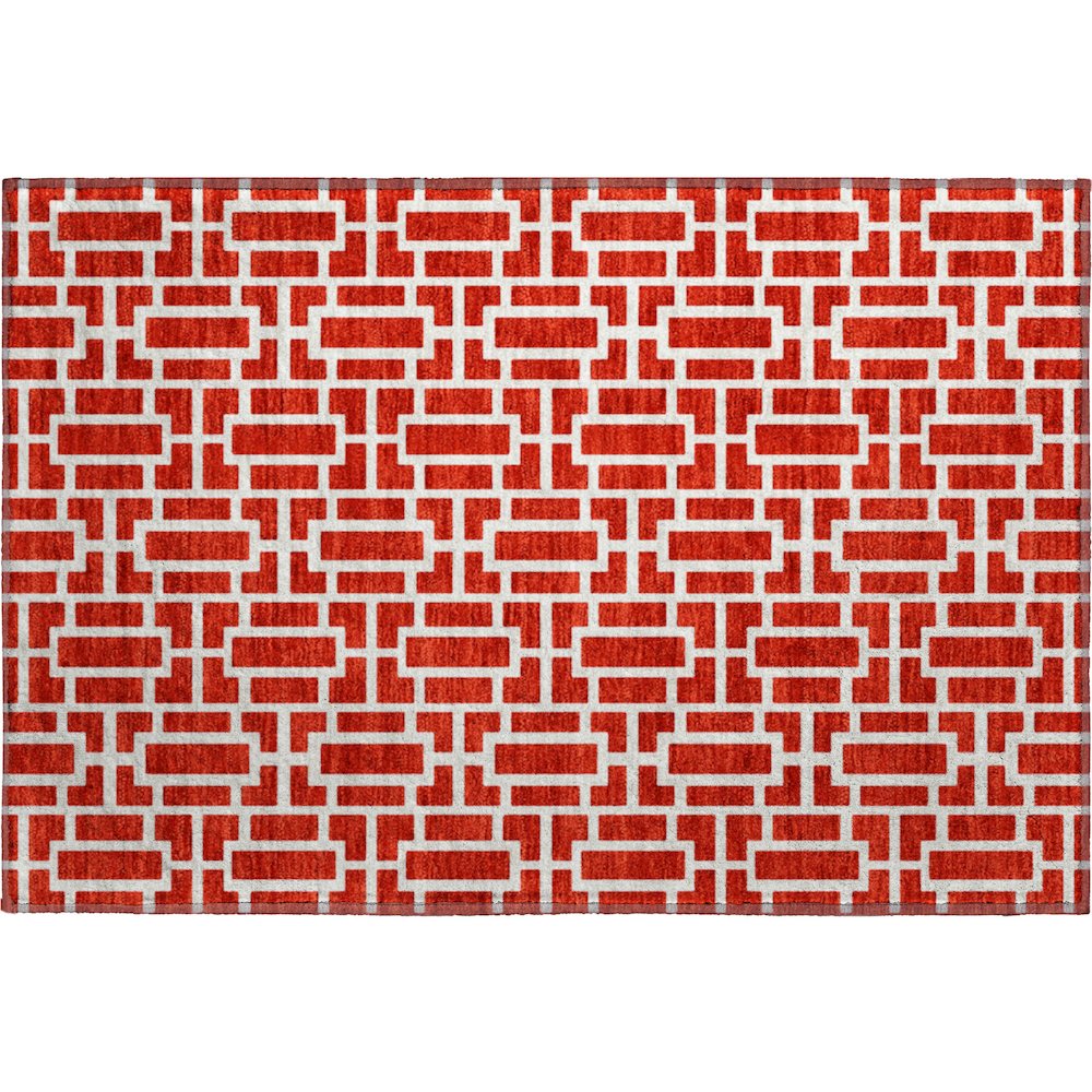 Premium Machine Washable Mayfield AMF916 Red 1'8" x 2'6" Rug. Picture 1